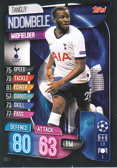 Tanguy Ndombele Tottenham Hotspur 2019/20 Topps Match Attax CL #TOT7